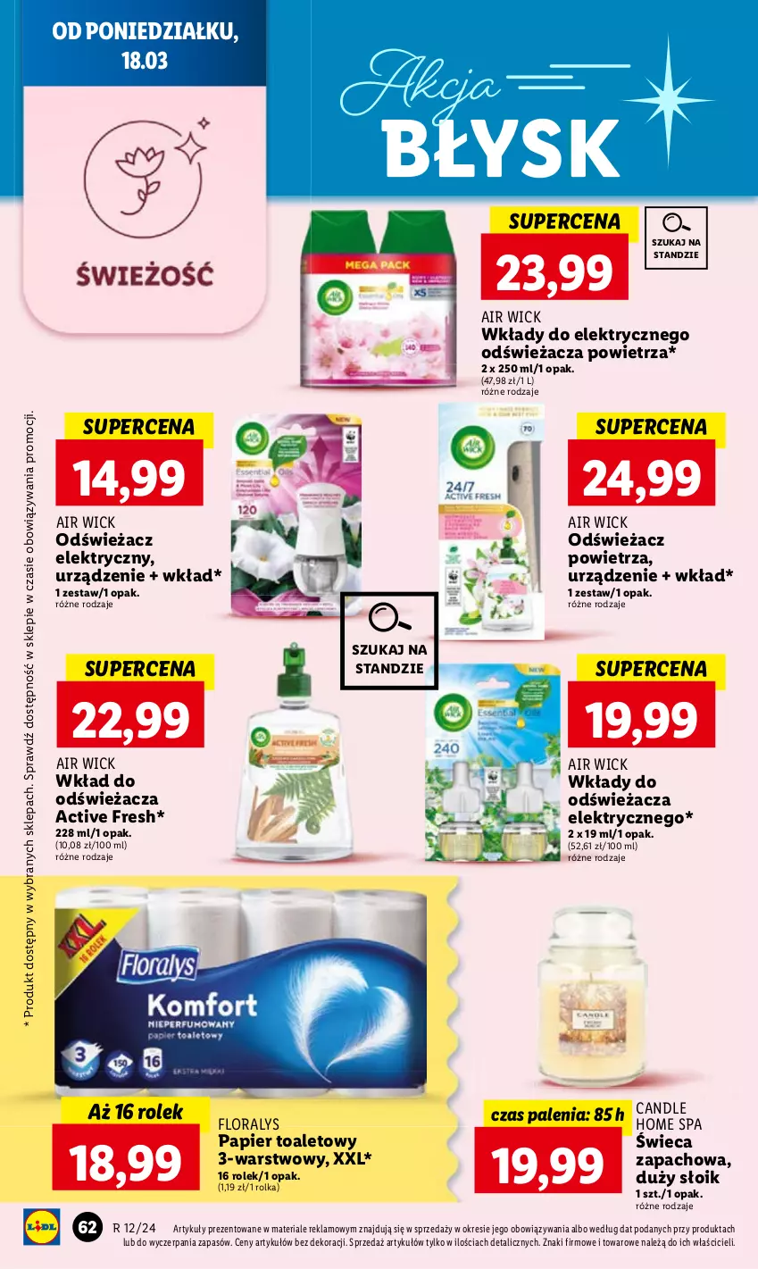 Gazetka promocyjna Lidl - GAZETKA - ważna 18.03 do 20.03.2024 - strona 70 - produkty: Flora, Odświeżacz powietrza, Papier, Papier toaletowy