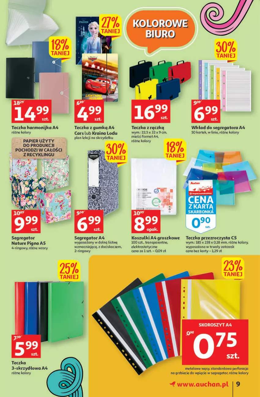 Gazetka promocyjna Auchan - Szkoła oszczędzania Hipermarkety 25-31.08 - ważna 25.08 do 31.08.2022 - strona 9 - produkty: Biuro, Cars, Harmonijka, Kosz, LG, Papier, Tran