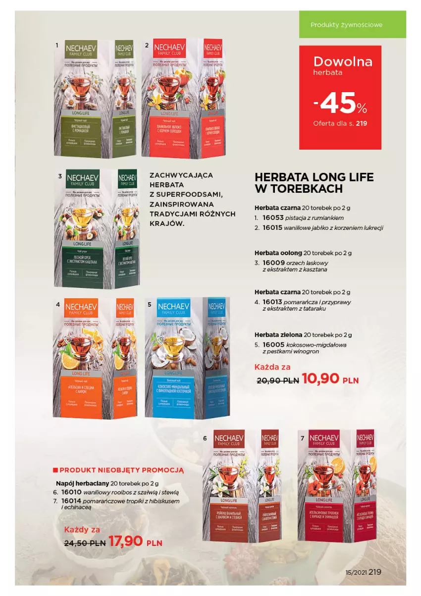 Gazetka promocyjna Faberlic - Gazetka - ważna 11.10 do 31.10.2021 - strona 219 - produkty: Herbata, Herbata czarna, Hibiskus, Kokos, Napój, Por, Przyprawy, Rum, Torebka, Wino