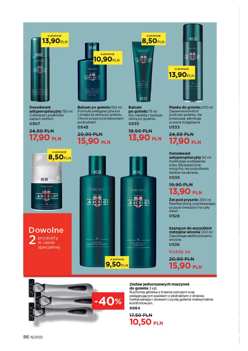 Gazetka promocyjna Faberlic - Gazetka - ważna 11.10 do 31.10.2021 - strona 86 - produkty: Balsam po goleniu, Dezodorant, Perfum, Szampon