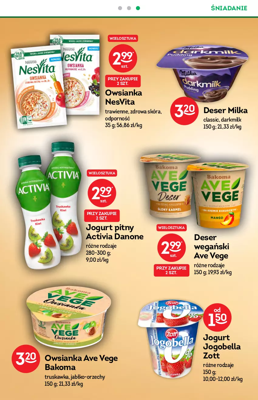 Gazetka promocyjna Żabka - ważna 13.10 do 19.10.2021 - strona 24 - produkty: Activia, Bakoma, Bell, Bella, Danone, Deser, Jogobella, Jogurt, Jogurt pitny, Milka, Owsianka, Por, Ser, Zott