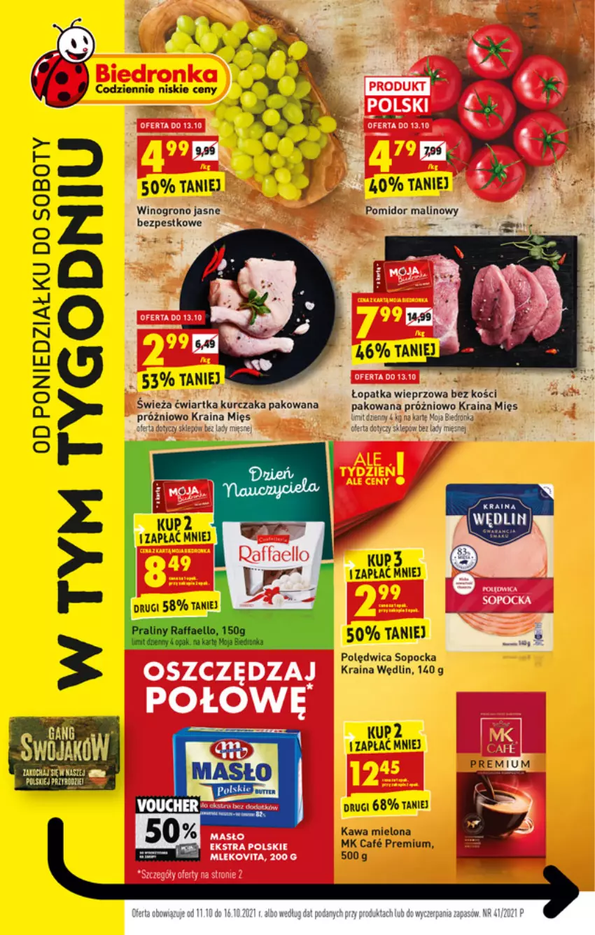 Gazetka promocyjna Biedronka - W tym tygodniu - ważna 11.10 do 16.10.2021 - strona 1 - produkty: Dron, Kawa, Kawa mielona, Kurczak, Polędwica, Pomidor malinowy