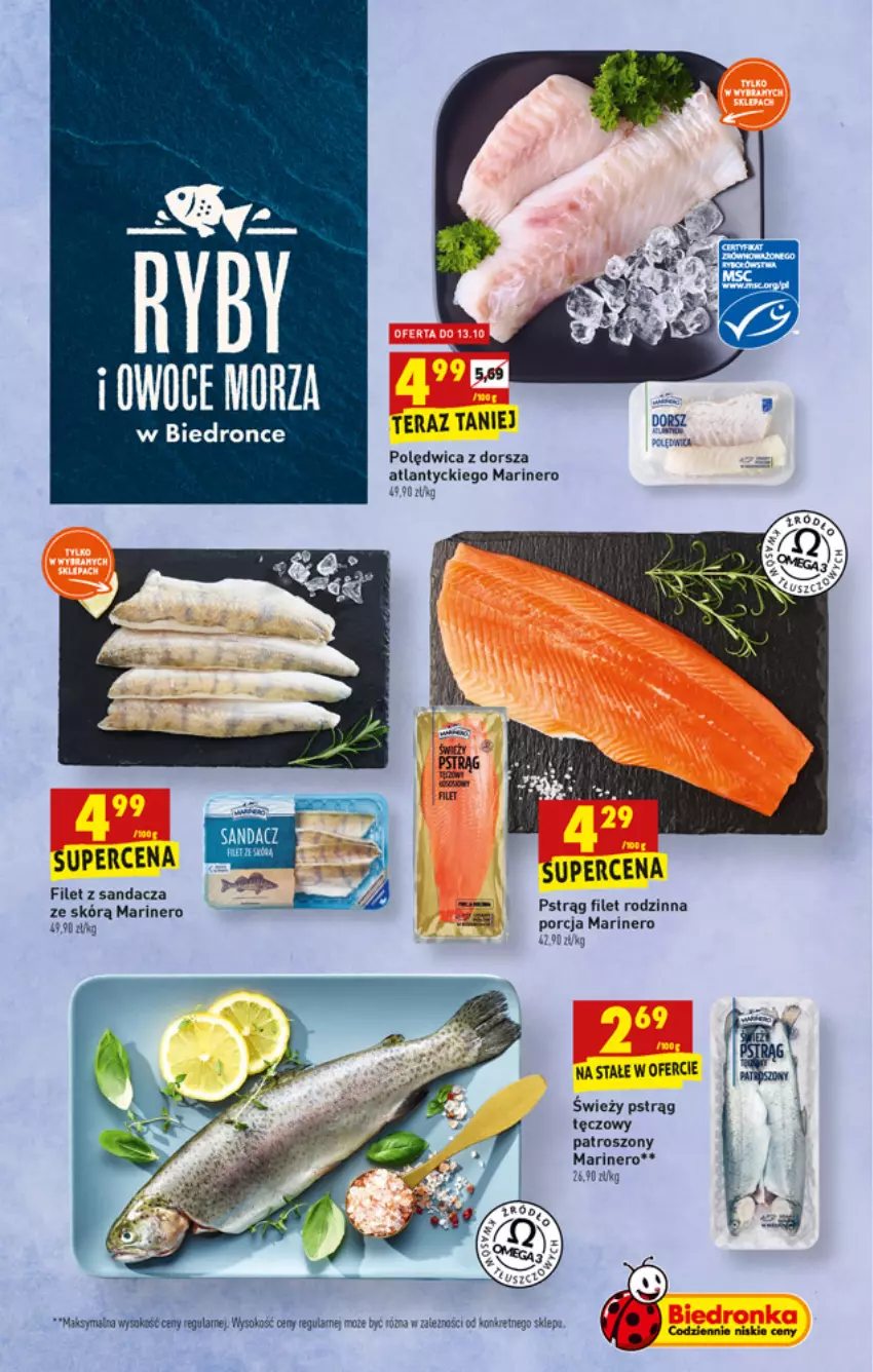 Gazetka promocyjna Biedronka - W tym tygodniu - ważna 11.10 do 16.10.2021 - strona 21 - produkty: Dorsz, Dron, Filet z sandacza, Kret, Por, Pstrąg, Sandacz, Sok, Tera