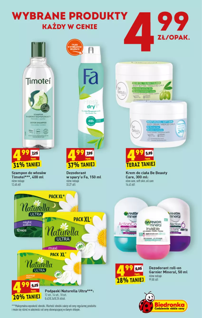 Gazetka promocyjna Biedronka - W tym tygodniu - ważna 11.10 do 16.10.2021 - strona 47 - produkty: Be Be, Dezodorant, Fa, Garnier, Krem do ciała, Lion, Miód, Naturell, Naturella, Podpaski, Sok, Szampon