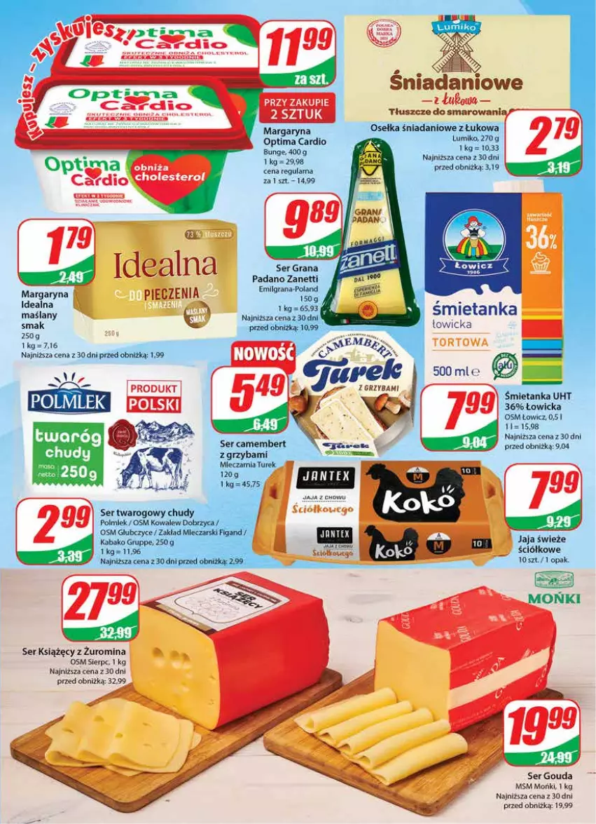 Gazetka promocyjna Dino - Gazetka 46 - ważna 14.11 do 21.11.2023 - strona 15 - produkty: Camembert, Danio, Gouda, Jaja, Margaryna, Optima, Optima Cardio, Piec, Ser