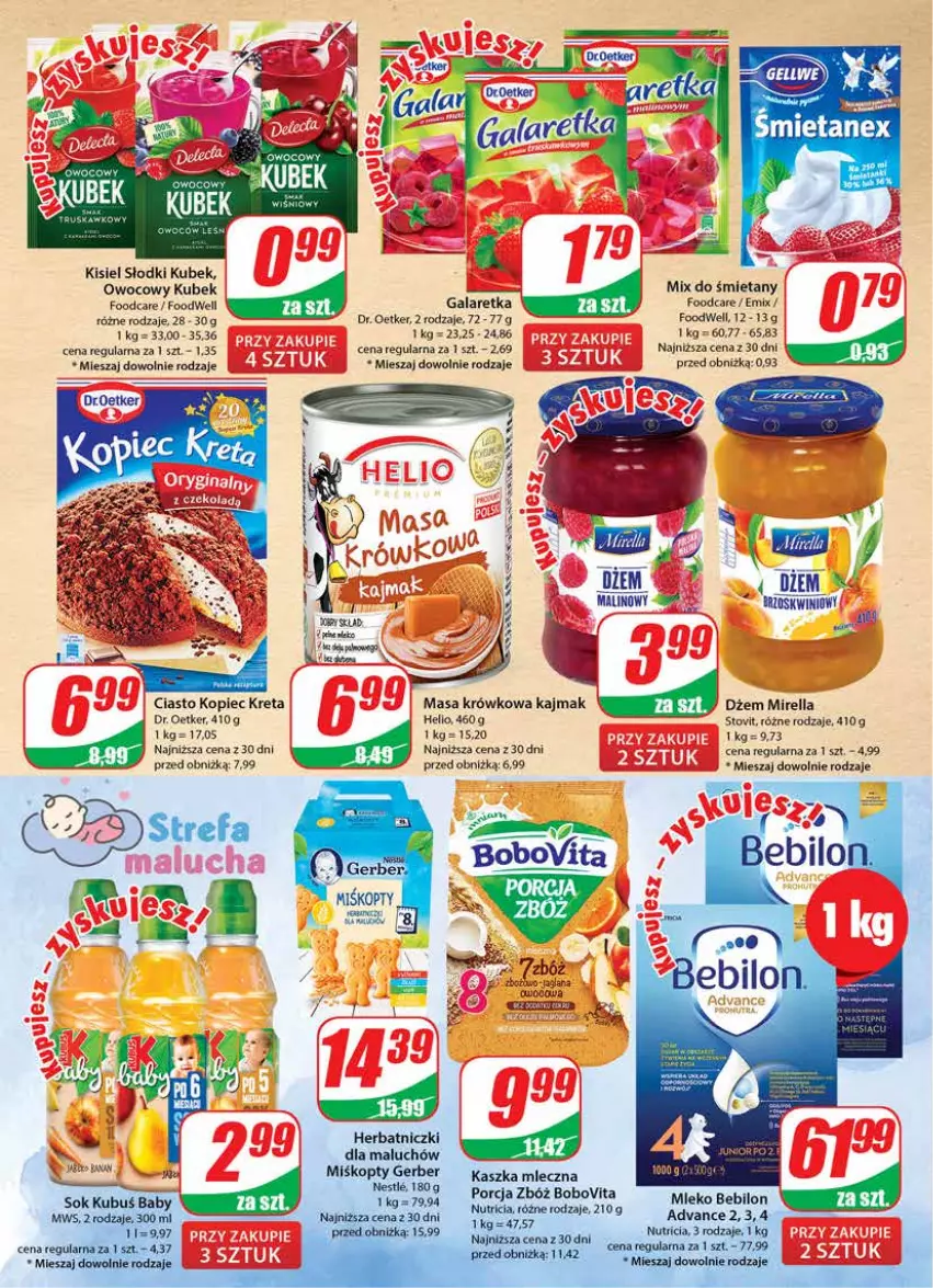 Gazetka promocyjna Dino - Gazetka 46 - ważna 14.11 do 21.11.2023 - strona 6 - produkty: BEBILON, BoboVita, Dr. Oetker, Dżem, Gala, Galaretka, Gerber, Helio, Kisiel, Kopiec Kreta, Kret, Kubek, Kubuś, Masa krówkowa, Mleko, Mleko Bebilon, Piec, Por, Sok