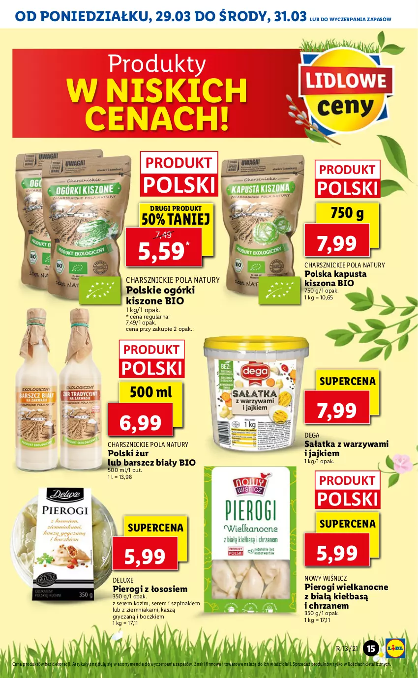 Gazetka promocyjna Lidl - GAZETKA - ważna 29.03 do 31.03.2021 - strona 15 - produkty: Chrzan, Dega, Gry, Pierogi, Sałat, Sałatka, Ser, Sos, Szpinak, Warzywa