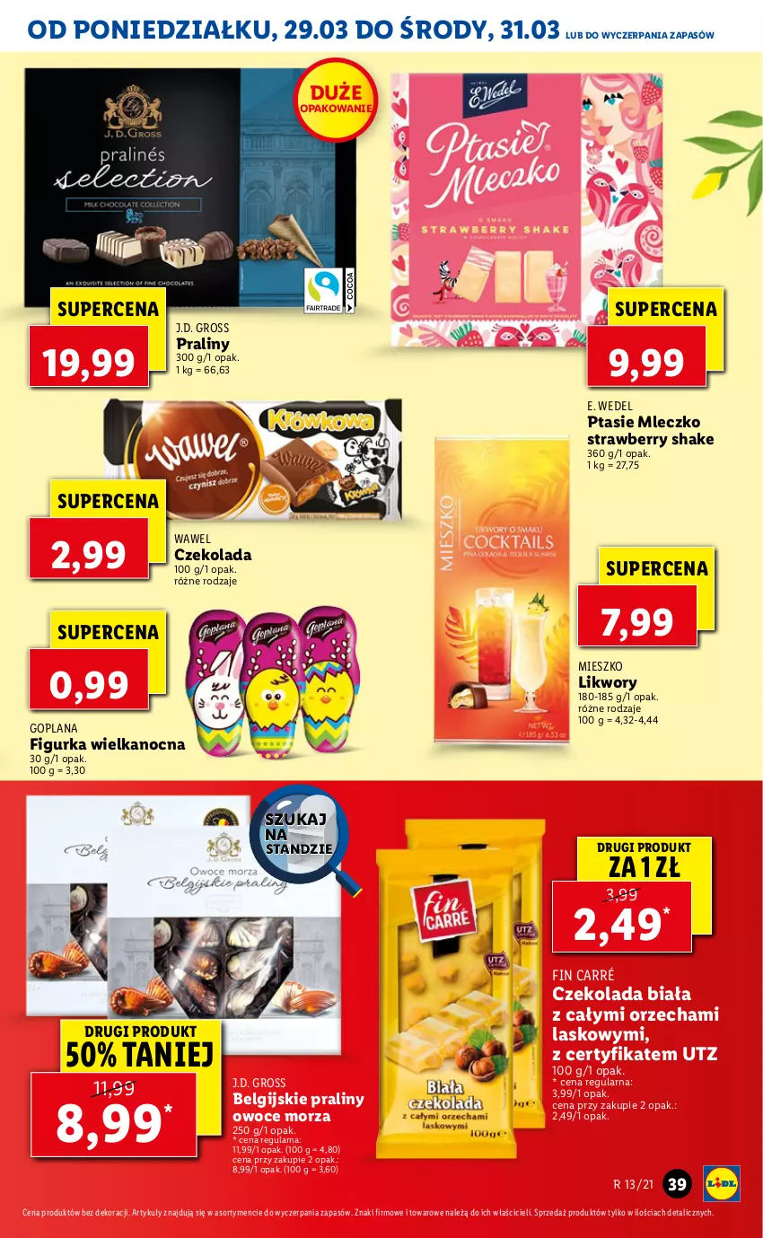 Gazetka promocyjna Lidl - GAZETKA - ważna 29.03 do 31.03.2021 - strona 39 - produkty: Czekolada, E. Wedel, Goplana, LANA, LG, Mleczko, Owoce, Owoce morza, Praliny, Ptasie mleczko, Wawel