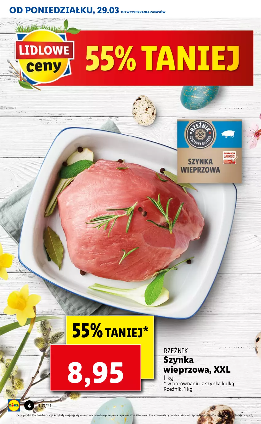 Gazetka promocyjna Lidl - GAZETKA - ważna 29.03 do 31.03.2021 - strona 4 - produkty: Por, Szynka, Szynka wieprzowa