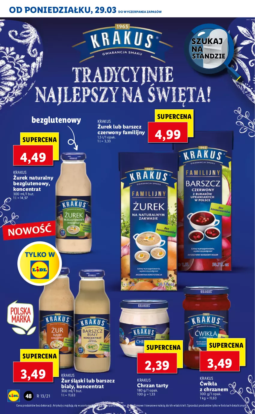 Gazetka promocyjna Lidl - GAZETKA - ważna 29.03 do 31.03.2021 - strona 48 - produkty: Chrzan, Fa, Krakus