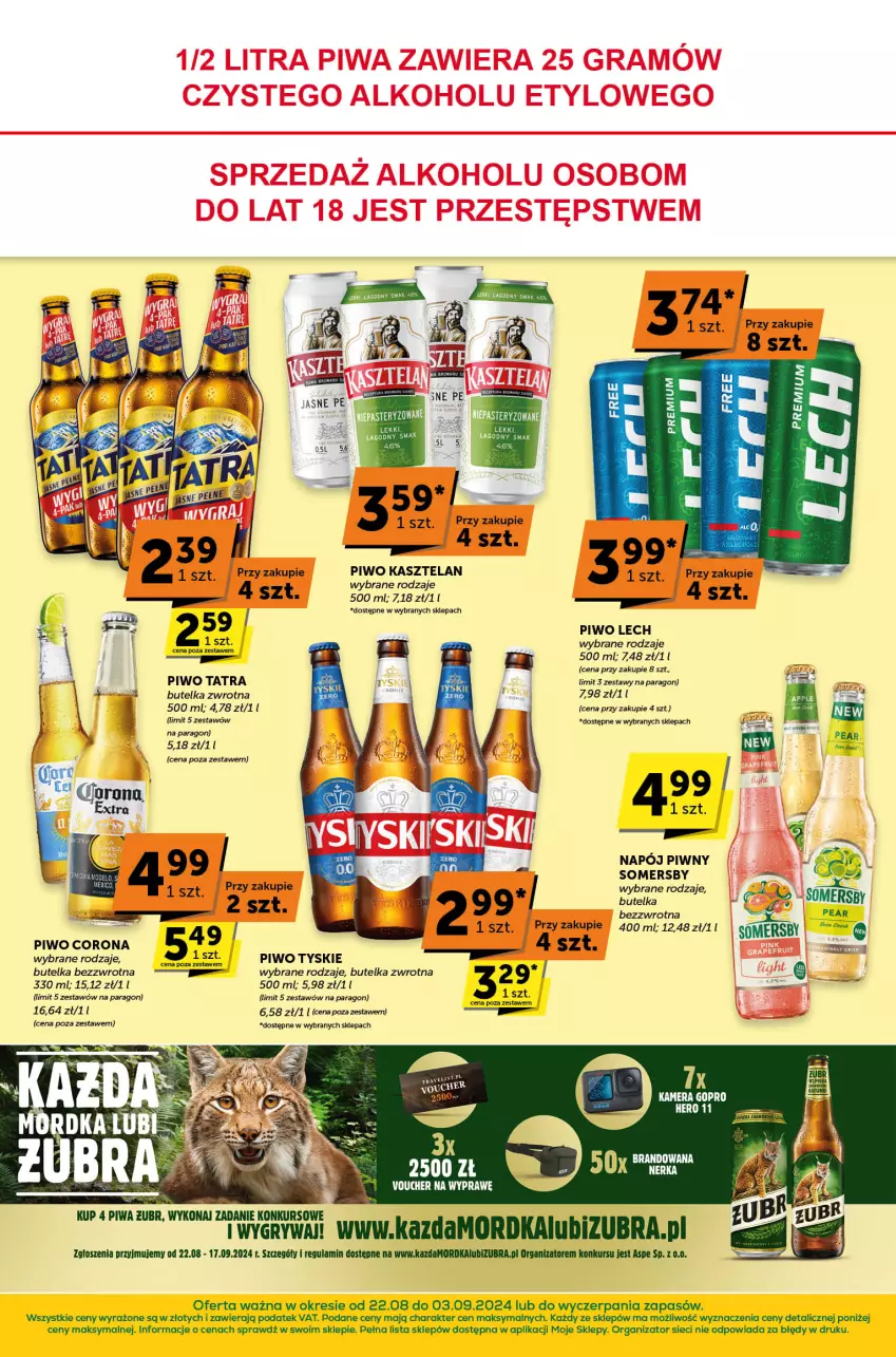 Gazetka promocyjna ABC - ważna 22.08 do 03.09.2024 - strona 4 - produkty: Gry, Kasztelan, Napój, Piwa, Piwo, Somersby, Tatra, Tyskie