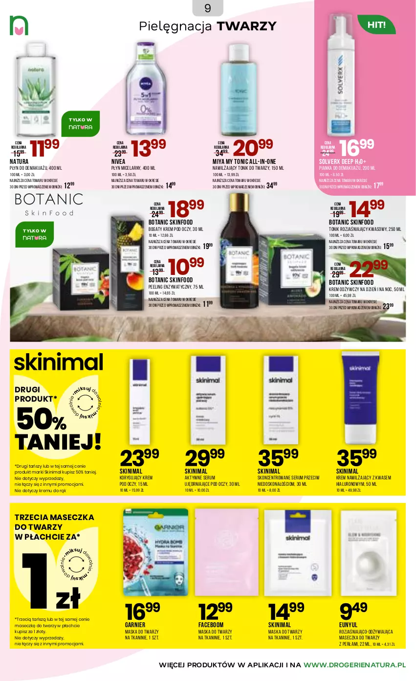 Gazetka promocyjna Drogerie Natura - Gazetka Drogerie Natura - ważna 20.01 do 02.02.2026 - strona 9 - produkty: Fa, Garnier, Krem nawilżający, Krem odżywczy, Krem pod oczy, Makijaż, Maska, Maska do twarzy, Nivea, Peeling, Perła, Płyn micelarny, Rum, Ser, Serum, SKINFOOD, Tonik, Tonik do twarzy