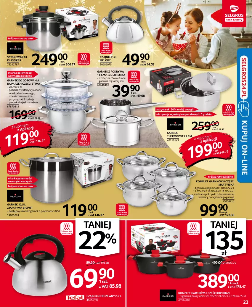 Gazetka promocyjna Selgros - Oferta przemysłowa - ważna 25.11 do 01.12.2021 - strona 23 - produkty: Czajnik, Garnek, Garnek z pokrywą, Lody, Miarka, Mop, Pokrywa, Sok, Szybkowar