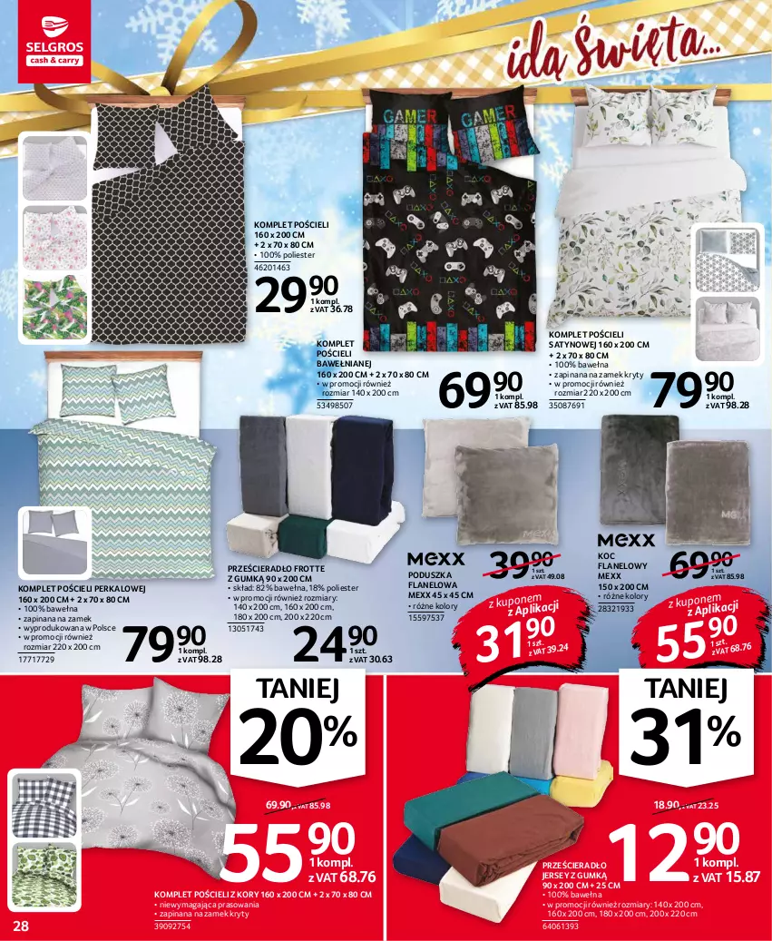 Gazetka promocyjna Selgros - Oferta przemysłowa - ważna 25.11 do 01.12.2021 - strona 28 - produkty: Koc, Komplet pościeli, Mexx, Poduszka, Pościel, Prześcieradło, Wełna