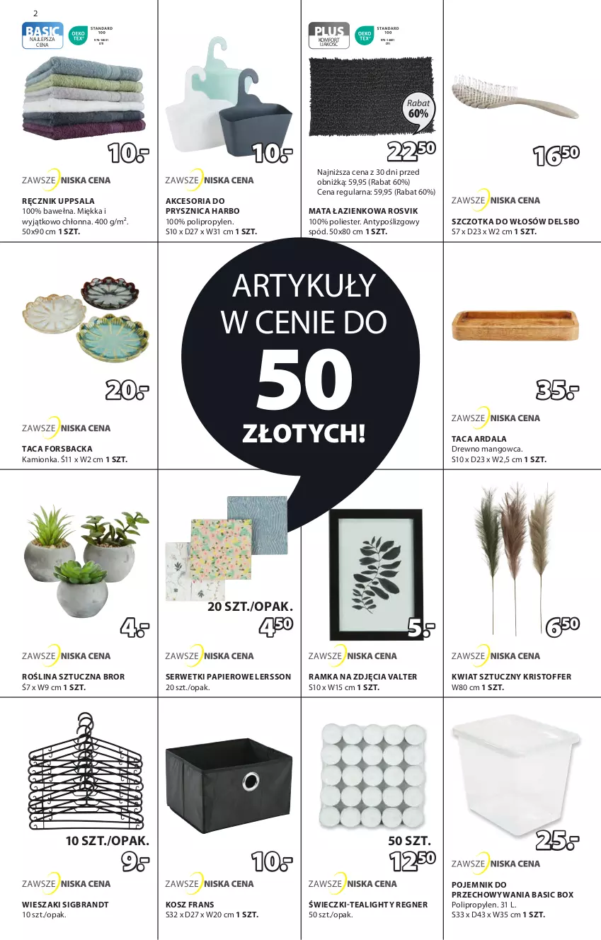 Gazetka promocyjna Jysk - Oferta tygodnia - ważna 14.02 do 03.03.2024 - strona 3 - produkty: Kosz, Mango, Mata łazienkowa, Papier, Pojemnik, Pojemnik do przechowywania, Ramka, Ręcznik, Roślina sztuczna, Ser, Serwetki, Serwetki papierowe, Szczotka, Szczotka do włosów, Taca, Wełna, Wieszak