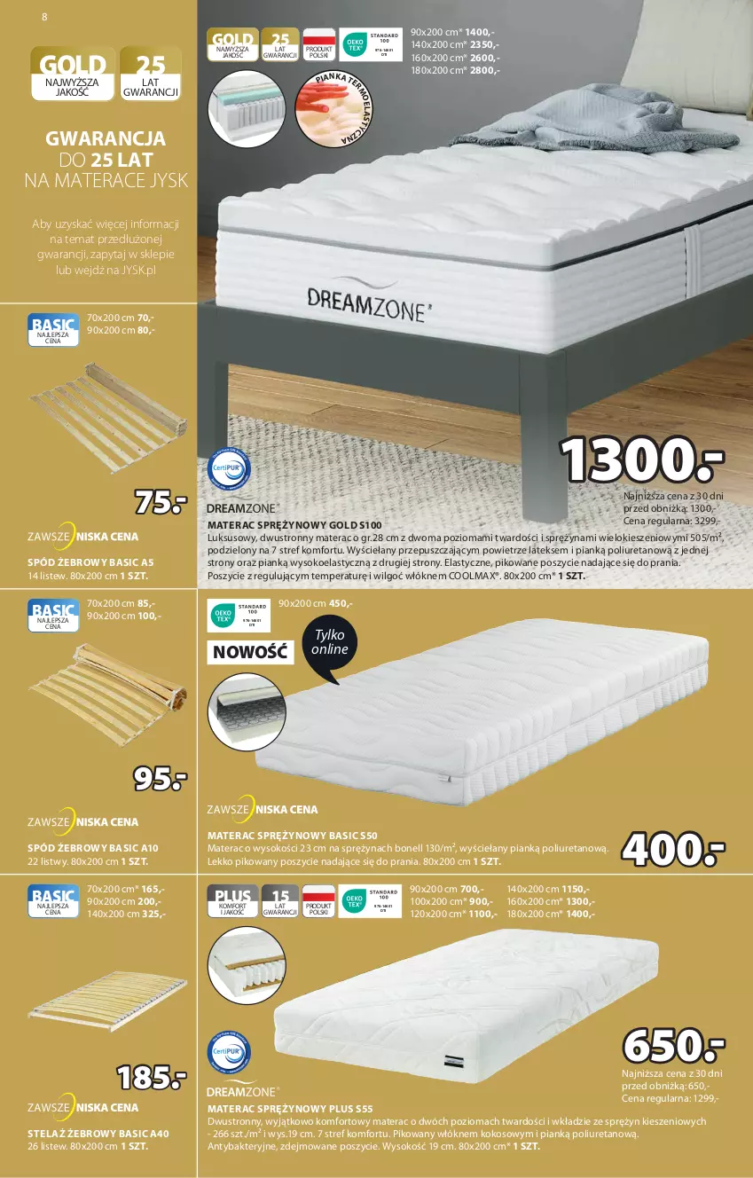 Gazetka promocyjna Jysk - Oferta tygodnia - ważna 14.02 do 03.03.2024 - strona 9 - produkty: Kokos, LG, Materac, Materac sprężynowy, Olma, Sok, Spód żebrowy, Tera
