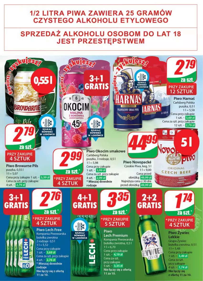 Gazetka promocyjna Dino - Gazetka 17 / 2024 - ważna 24.04 do 30.04.2024 - strona 44 - produkty: Carlsberg, Harnaś, Koc, Lech Premium, Okocim, Piwa, Piwo