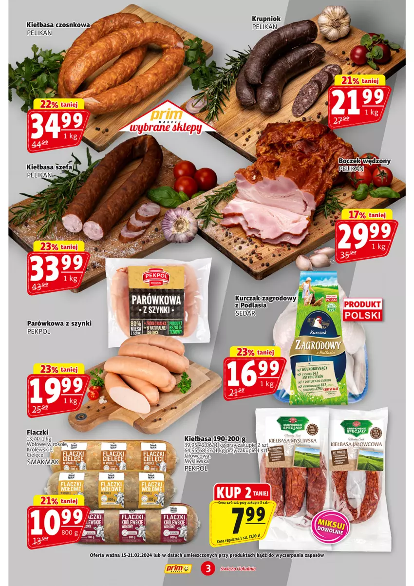 Gazetka promocyjna Prim Market - ważna 15.02 do 21.02.2024 - strona 3 - produkty: Fa, Kiełbasa, Królewski, Pekpol