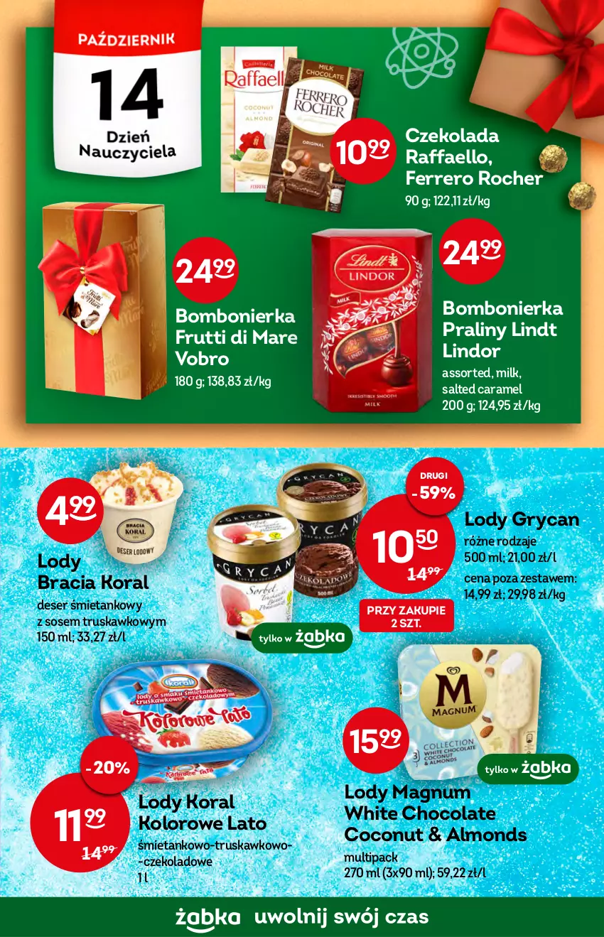 Gazetka promocyjna Żabka - ważna 12.10 do 18.10.2022 - strona 26 - produkty: Czekolada, Deser, Fa, Ferrero, Ferrero Rocher, Gry, Lindor, Lindt, Lody, Praliny, Raffaello, Ser, Sos