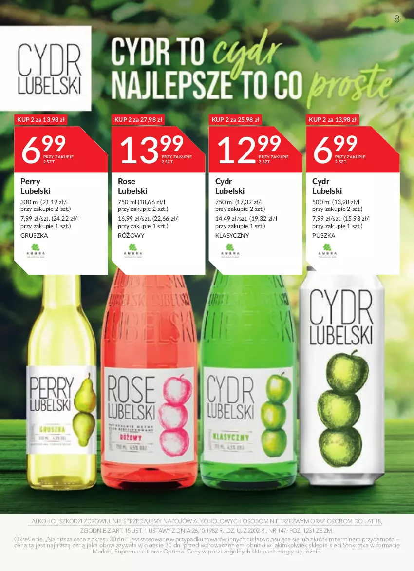 Gazetka promocyjna Stokrotka - Oferta alkoholowa - ważna 14.09 do 11.10.2023 - strona 8 - produkty: Optima