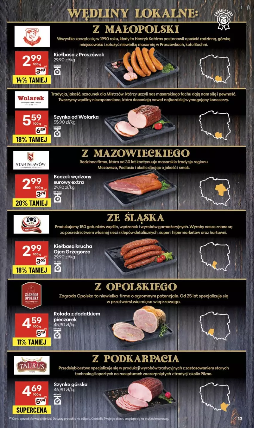 Gazetka promocyjna Delikatesy Centrum - Franczyza DC45 Czwartek - ważna 06.11 do 12.11.2025 - strona 13 - produkty: Fa, Kiełbasa, Kiełbasa krucha, Kołdra, Rolada, Ser, Szynka
