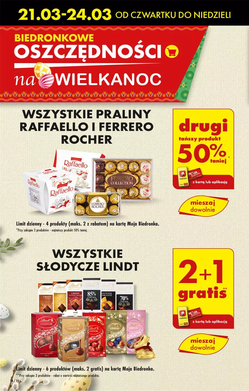 Gazetka promocyjna Biedronka - Od czwartku - ważna 21.03 do 27.03.2024 - strona 14 - produkty: Dron, Fa, Ferrero, Ferrero Rocher, Gra, Lindt, Praliny, Raffaello