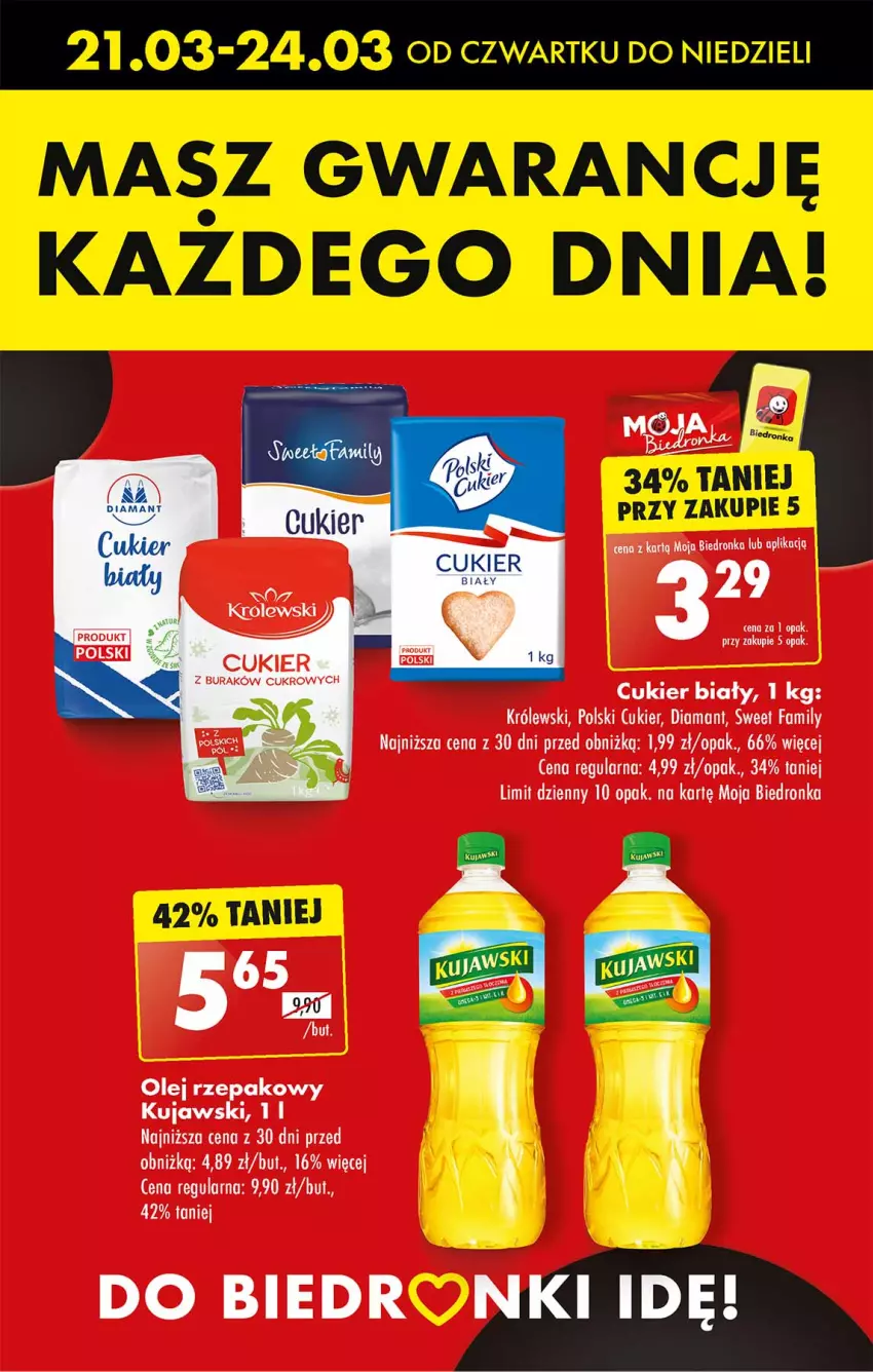 Gazetka promocyjna Biedronka - Od czwartku - ważna 21.03 do 27.03.2024 - strona 5 - produkty: Cukier, Diamant, Dron, Fa, Królewski, Kujawski, LG, Olej, Olej rzepakowy