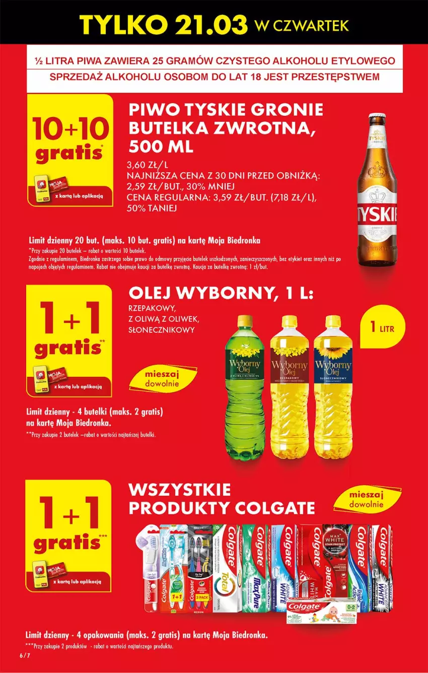 Gazetka promocyjna Biedronka - Od czwartku - ważna 21.03 do 27.03.2024 - strona 6 - produkty: Colgate, Dron, Gra, LG, Olej, Piwa, Piwo, Tyskie