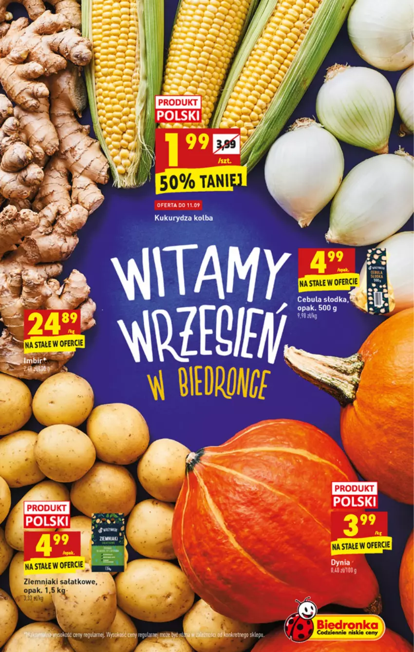 Gazetka promocyjna Biedronka - W tym tygodniu - ważna 09.09 do 14.09.2021 - strona 15 - produkty: Cebula, Kukurydza, Sałat, Sok, Ziemniaki