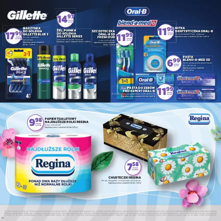 Gazetka promocyjna Stokrotka - Dzień kobiet - ważna 27.02 do 13.03.2025 - strona 10 - produkty: Blend-a-Med, Chusteczki, Gillette, Gin, Maszynka, Maszynka do golenia, Mięso, Owoce, Papier, Papier toaletowy, Pasta do zębów, Pianka do golenia, Rolki, Rum, Ser, Szczoteczka, Szynka, Warzywa