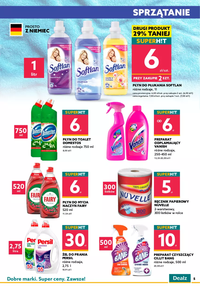 Gazetka promocyjna Dealz - Gazetka na otwarcie - Radom - ważna 30.10 do 13.11.2021 - strona 5 - produkty: Chusteczki, Cillit Bang, Colgate, Do mycia naczyń, Domestos, Dozownik, Fa, Fairy, Gillette, LG, Nivea, Odżywka, Papier, Pasta do zębów, Persil, Pianka do golenia, Pianka do włosów, Płyn do mycia, Płyn do mycia naczyń, Płyn do płukania, Ręcznik, Sprzątanie, Szampon, Taft, Vanish