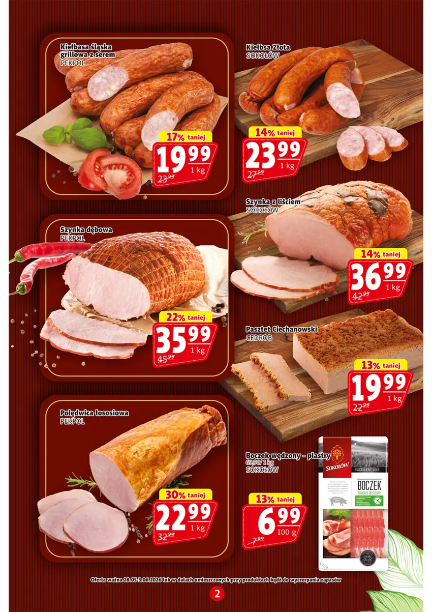 Gazetka promocyjna Prim Market - ważna 28.05 do 04.06.2026 - strona 2 - produkty: Boczek, Sok, Sokołów, Szynka