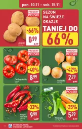 Gazetka promocyjna Aldi - Pełna oferta - Gazetka - ważna od 15.11 do 15.11.2025 - strona 2 - produkty: Cebula, Papryka, Ziemniaki, Szpic, Pomidory