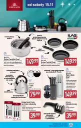 Gazetka promocyjna Aldi - Pełna oferta - Gazetka - ważna od 15.11 do 15.11.2025 - strona 33 - produkty: Noż, Nóż do chleba, Ostrzałka do noży, Blok na noże, Czajnik, Stek, Obieraczka, Nóż szefa kuchni, Chleb, Fa