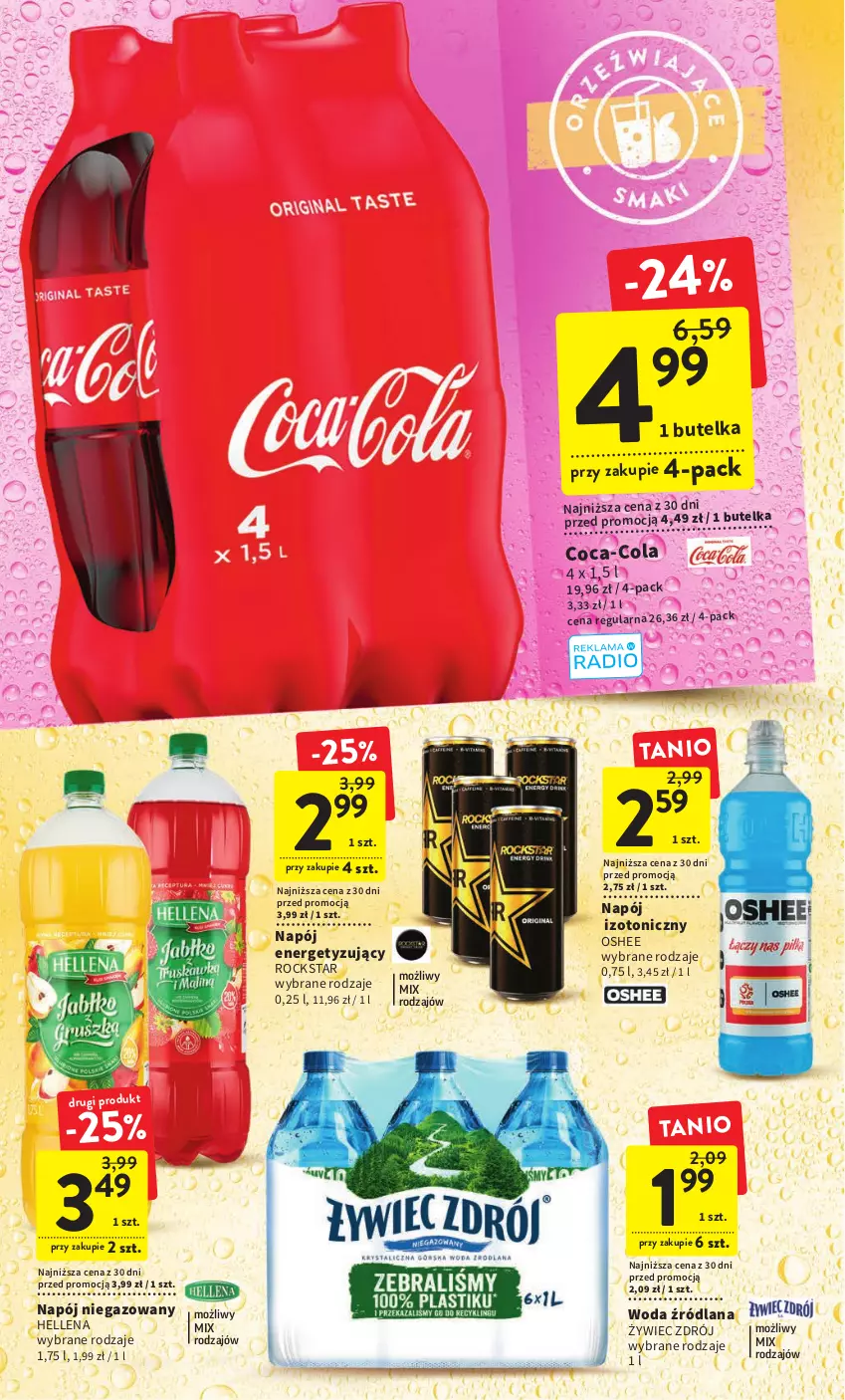 Gazetka promocyjna Intermarche - Gazetka Intermarche - ważna 03.01 do 11.01.2023 - strona 24 - produkty: Coca-Cola, Hellena, LANA, Napój, Napój izotoniczny, Napój niegazowany, Oshee, Woda