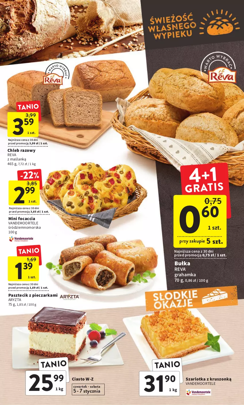 Gazetka promocyjna Intermarche - Gazetka Intermarche - ważna 03.01 do 11.01.2023 - strona 7 - produkty: Bułka, Chleb, Focaccia, Gra, Pasztecik z pieczarkami, Piec, Pieczarka, Szarlotka