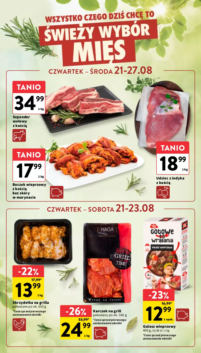 Gazetka promocyjna Intermarche - Gazetka Intermarche - ważna 21.08 do 27.08.2025 - strona 12 - produkty: Boczek, Boczek wieprzowy, Grill, Szponder wołowy, Udziec z indyka