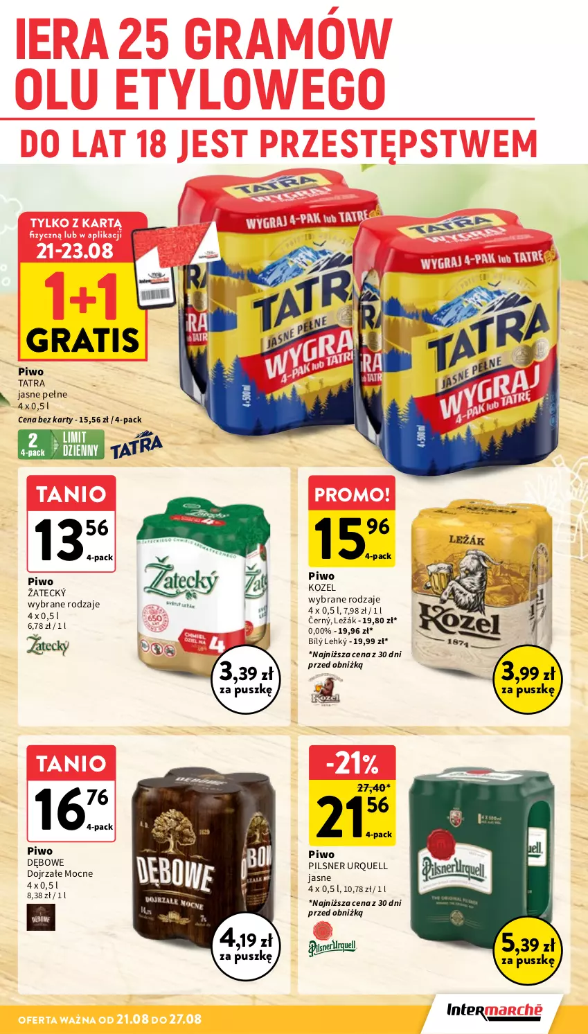 Gazetka promocyjna Intermarche - Gazetka Intermarche - ważna 21.08 do 27.08.2025 - strona 31 - produkty: Gra, Kozel, Pilsner Urquell, Piwo, Tatra