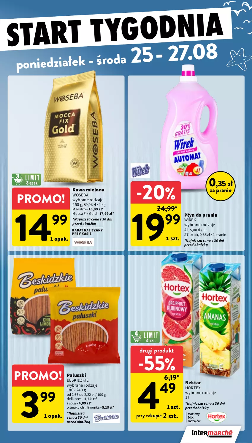 Gazetka promocyjna Intermarche - Gazetka Intermarche - ważna 21.08 do 27.08.2025 - strona 43 - produkty: Beskidzki, Hortex, Kawa, Kawa mielona, Limonka, Mocca Fix Gold, Nektar, Płyn do prania, Woseba