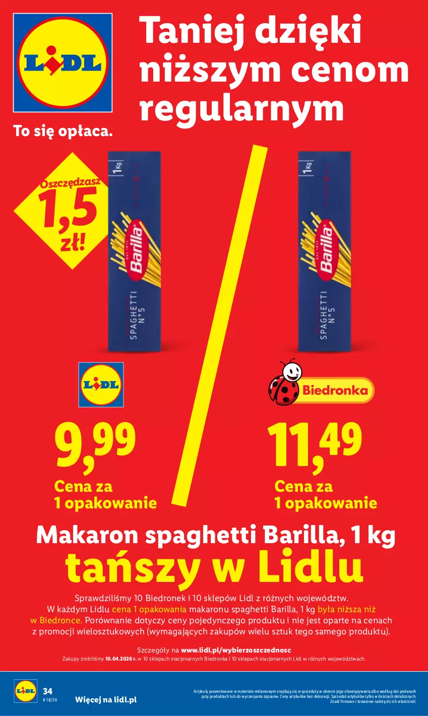 Gazetka promocyjna Lidl - Gazetka ważna od 27.04 do 28.04 - ważna 27.04 do 28.04.2026 - strona 34 - produkty: Barilla, Dron, Makaron, Por, Spaghetti