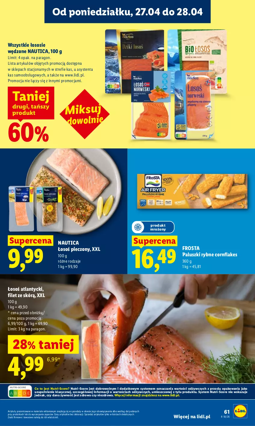 Gazetka promocyjna Lidl - Gazetka ważna od 27.04 do 28.04 - ważna 27.04 do 28.04.2026 - strona 61 - produkty: Frosta, Paluszki rybne, Piec, Sos
