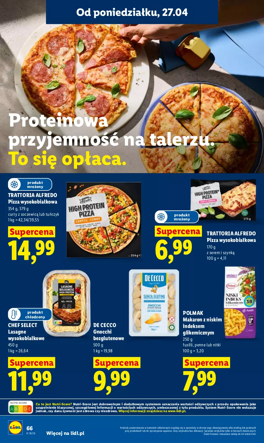 Gazetka promocyjna Lidl - Gazetka ważna od 27.04 do 28.04 - ważna 27.04 do 28.04.2026 - strona 66 - produkty: Gnocchi, Lasagne, Makaron, Olma, Penne, Pizza, Ser, Sok, Talerz, Tuńczyk