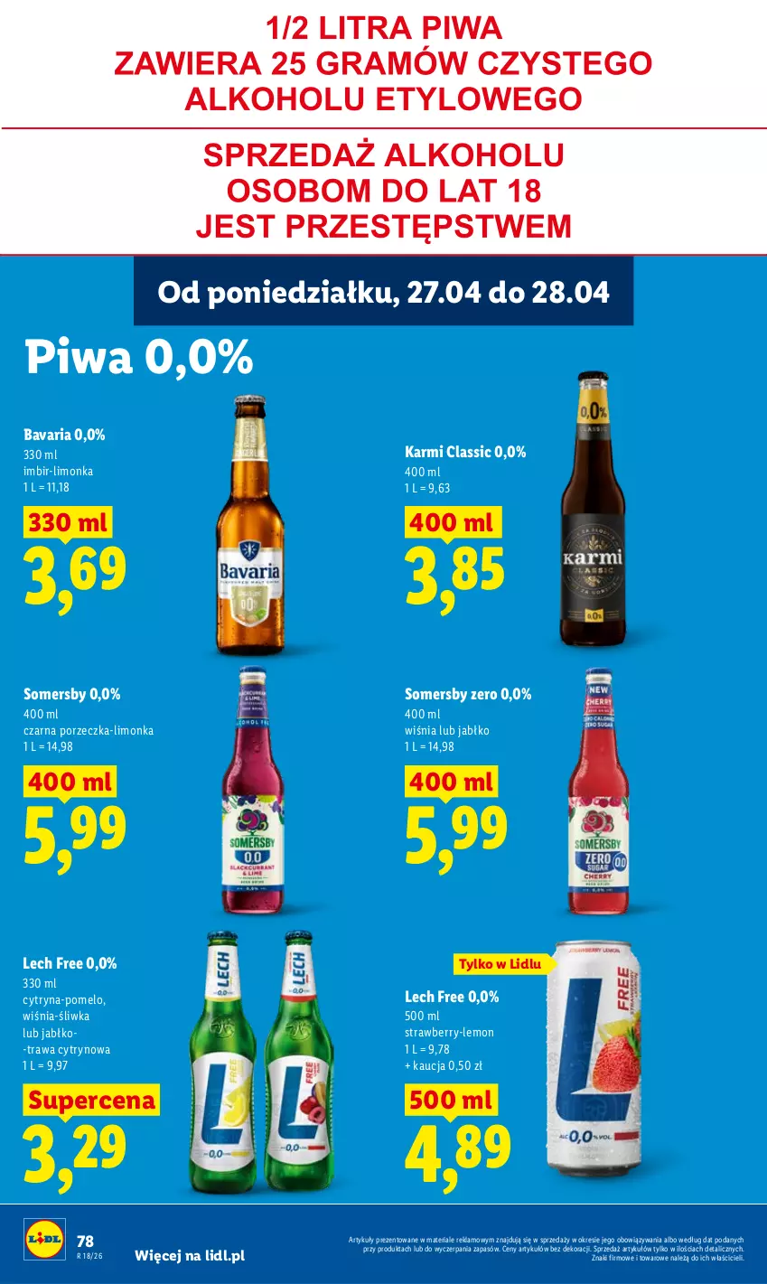 Gazetka promocyjna Lidl - Gazetka ważna od 27.04 do 28.04 - ważna 27.04 do 28.04.2026 - strona 78 - produkty: Imbir, Karmi, Limonka, Piwa, Pomelo, Por, Somersby