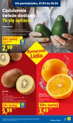 Gazetka promocyjna Lidl - Gazetka ważna od 27.04 do 28.04 - Gazetka - ważna od 28.04 do 28.04.2026 - strona 39 - produkty: Ser, Kiwi, Pomarańcze, Deser