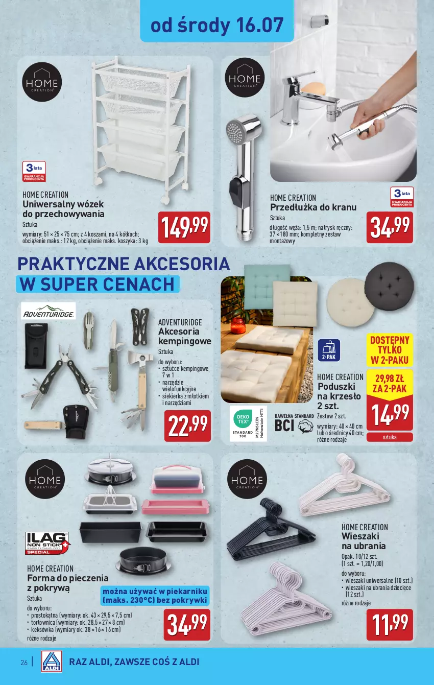 Gazetka promocyjna Aldi - Pełna oferta - ważna 14.07 do 19.07.2025 - strona 26 - produkty: Dzieci, Forma do pieczenia, Keksówka, Kosz, Krzesło, Młot, Piec, Piekarnik, Tortownica, Ubrania, Wieszak, Wózek