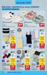 Gazetka promocyjna Aldi - Pełna oferta - Gazetka - ważna od 19.07 do 19.07.2025 - strona 24 - produkty: Sneakersy, Majtki, Sandał, Karp, Kosz, Skarpetki, Koszulka, Obuwie, Bielizna, Dzieci, Fa