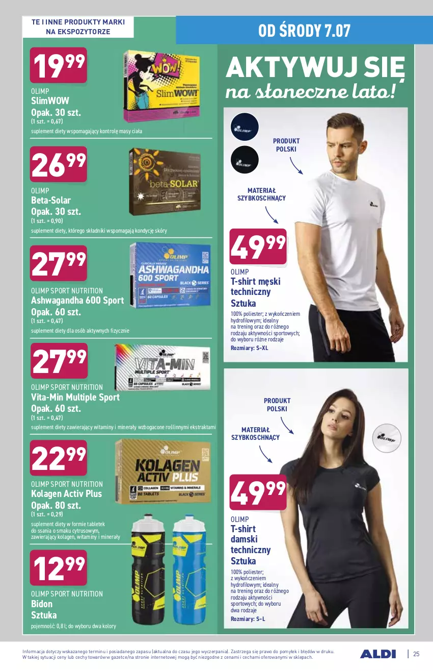 Gazetka promocyjna Aldi - ważna 05.07 do 10.07.2021 - strona 25 - produkty: Kolagen, Por, Sport, Suplement diety, T-shirt, Tablet, Vita-Min, Waga