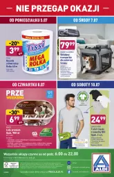 Gazetka promocyjna Aldi - Gazetka - ważna od 10.07 do 10.07.2021 - strona 36 - produkty: Sos, Por, Gra, Kawa, T-shirt, Mascarpone, Tran, Lody, Wełna, Ręcznik, Sport, Transporter dla zwierząt, Fa