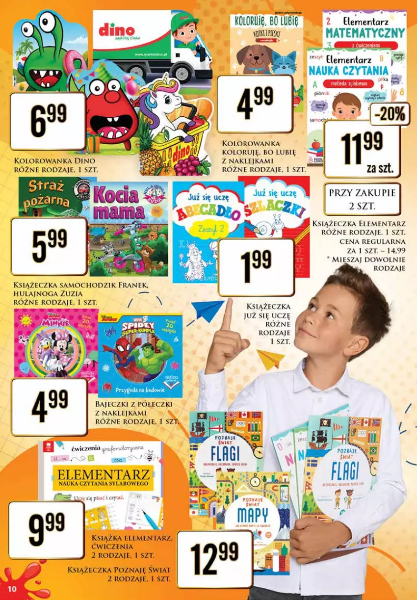 Gazetka promocyjna Dino - Katalog Szkoła - ważna 24.07 do 24.07.2023 - strona 10 - produkty: Chodzik, Gra, Hulajnoga, Klej, Kolorowanka, Książka