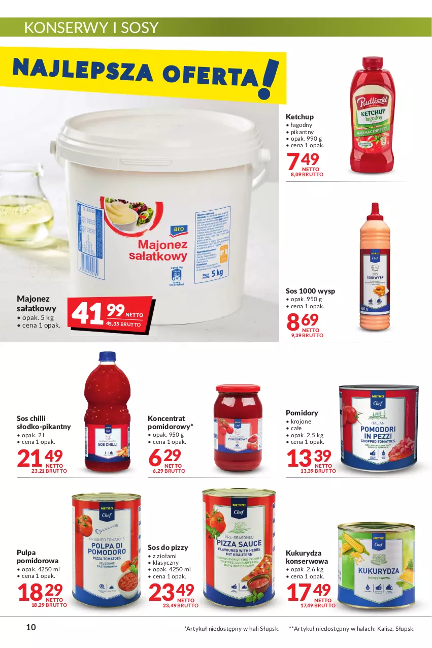 Gazetka promocyjna Makro - [Oferta promocyjna] Artykuły spożywcze i przemysłowe - ważna 08.03 do 21.03.2022 - strona 10 - produkty: Ketchup, Koncentrat pomidorowy, Kukurydza, Kukurydza konserwowa, Majonez, Majonez sałatkowy, Pomidory, Pulpa pomidorowa, Sałat, Ser, Sos, Sos chilli, Sos do pizzy